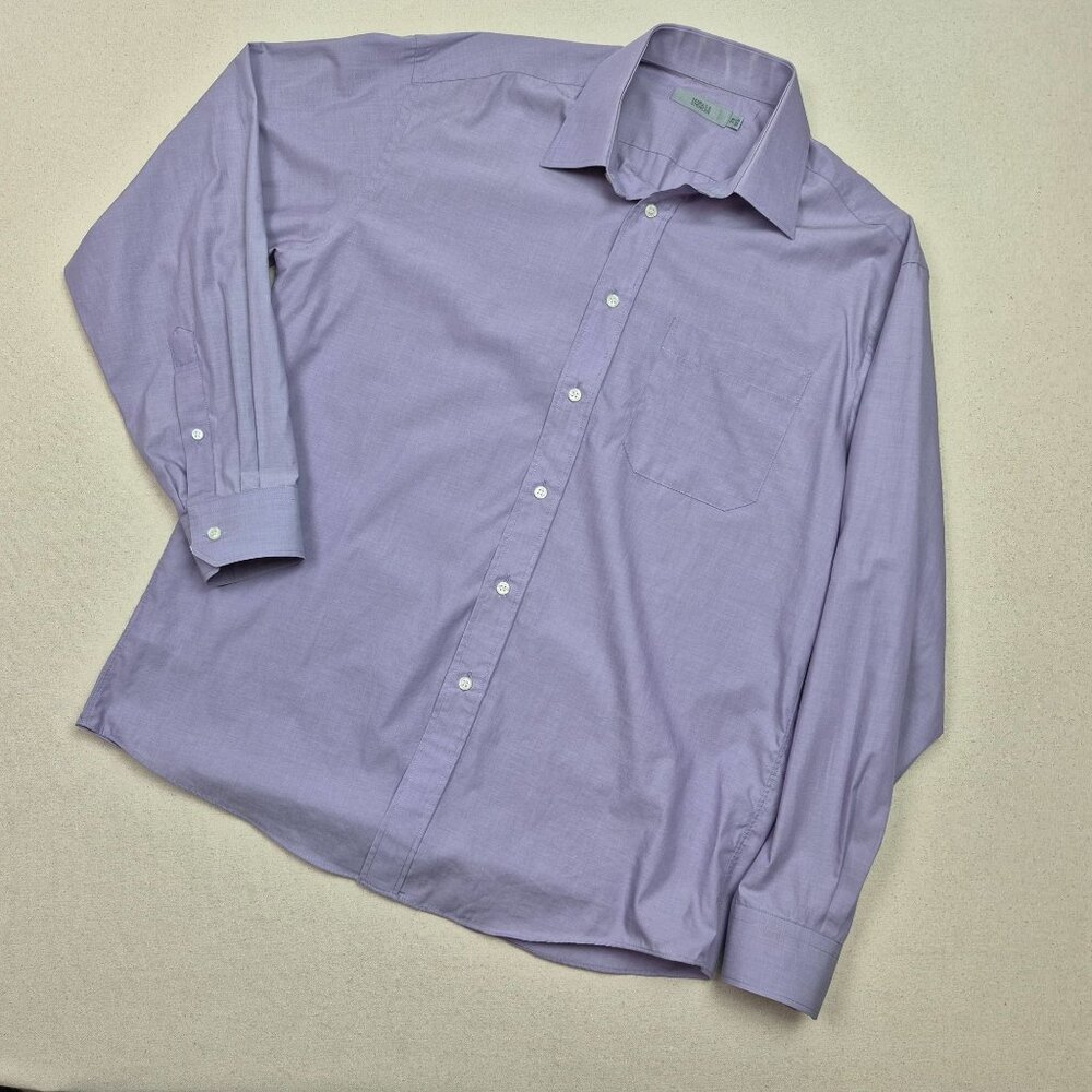 Marks & Spencer Men's Long Sleeve Button Up Purple Dress Shirt Sz 39 15½